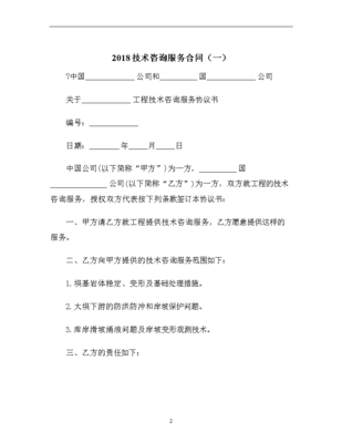 技术咨询服务合同(一) 网络技术服务